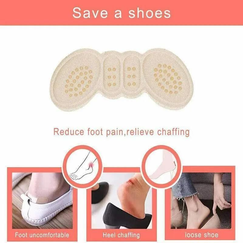 1Pair Thin Heel Insole Heel Protectors Heel Pads Shoe Liner Shoe Inserts Heel Grip - Black