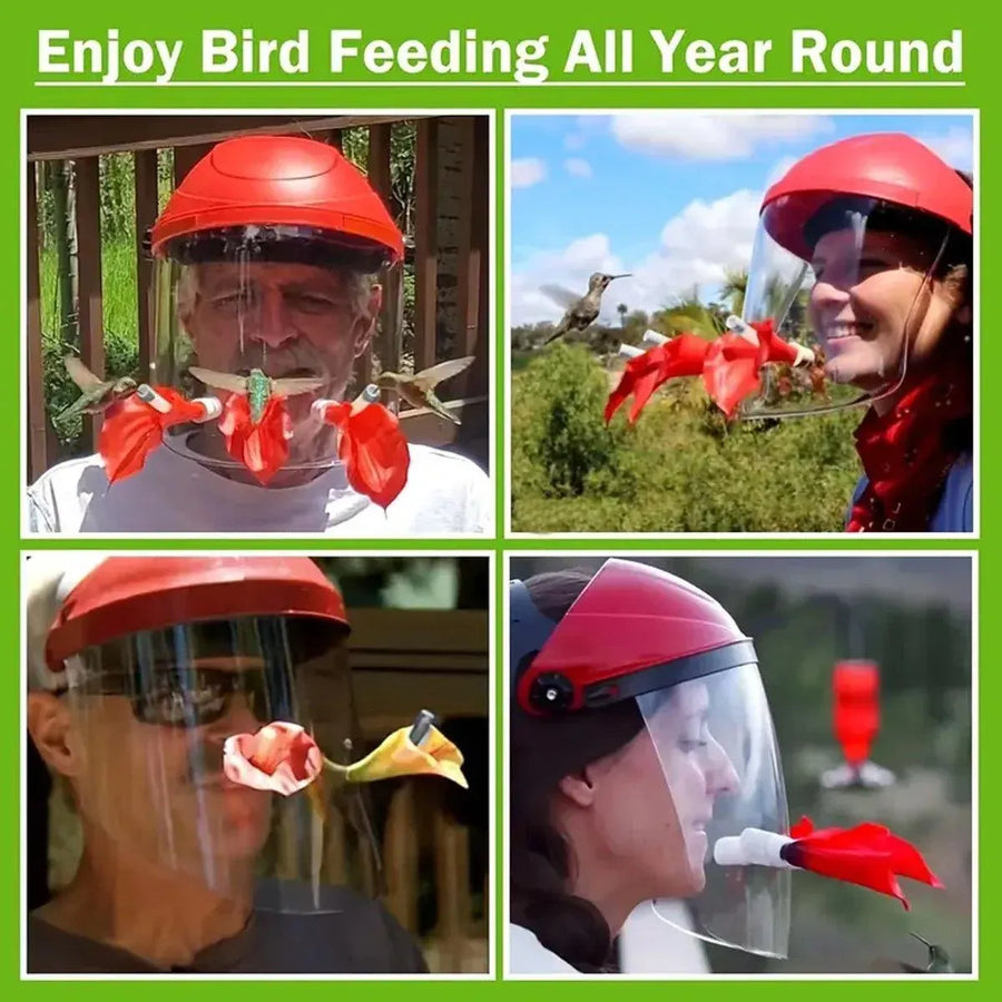Outdoor Head Mounted Bird Feeder Portable Helmet Bird Feeder Wild Birds Feeding