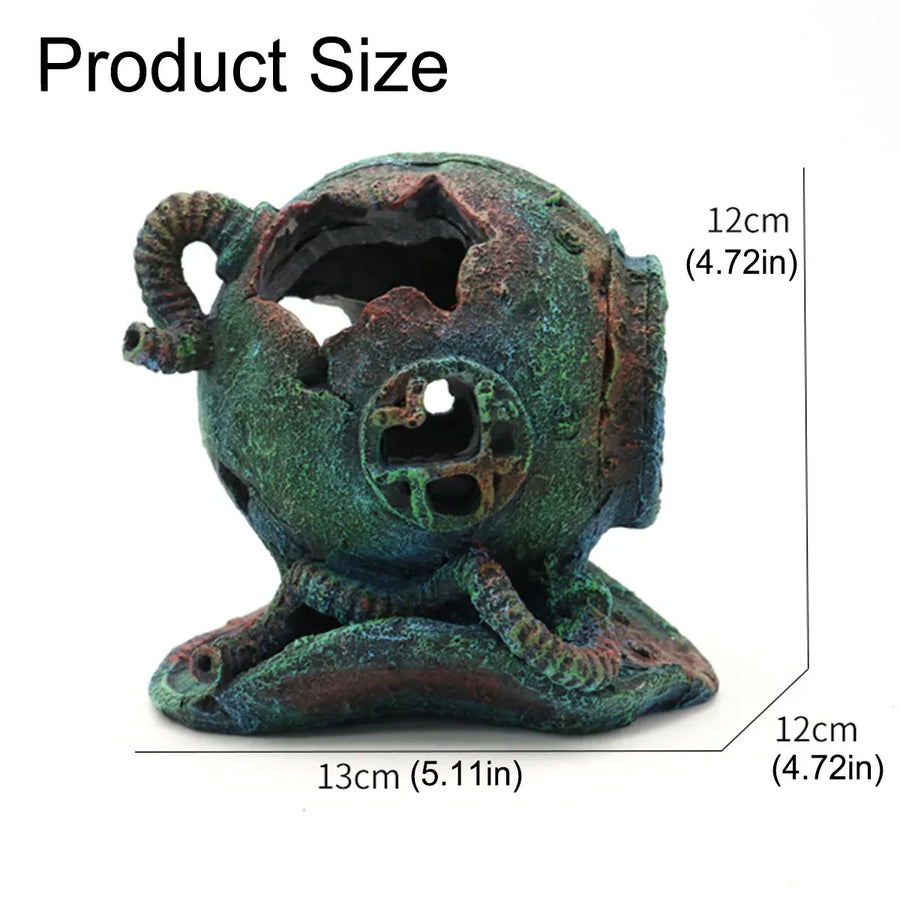 Diving Helmet Decoration Aquarium Ornament Fish Tank Landscape House Decor