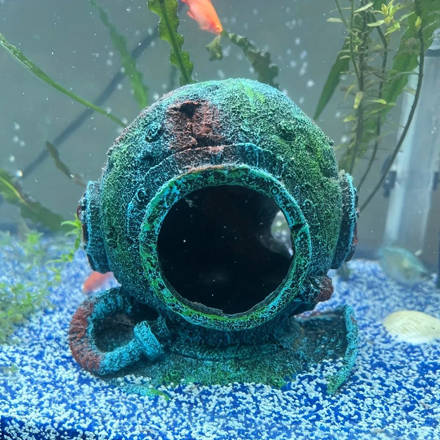 Diving Helmet Decoration Aquarium Ornament Fish Tank Landscape House Decor