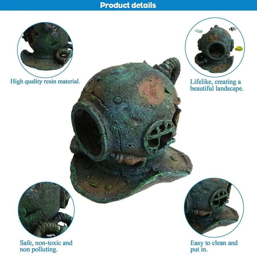 Diving Helmet Decoration Aquarium Ornament Fish Tank Landscape House Decor