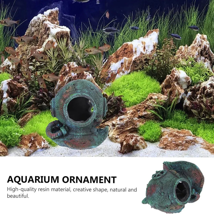Diving Helmet Decoration Aquarium Ornament Fish Tank Landscape House Decor