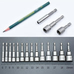 14 Pcs Magnetic Hex Socket Nut Driver Set, 1/4 Inch Hex Shank, 6-19mm