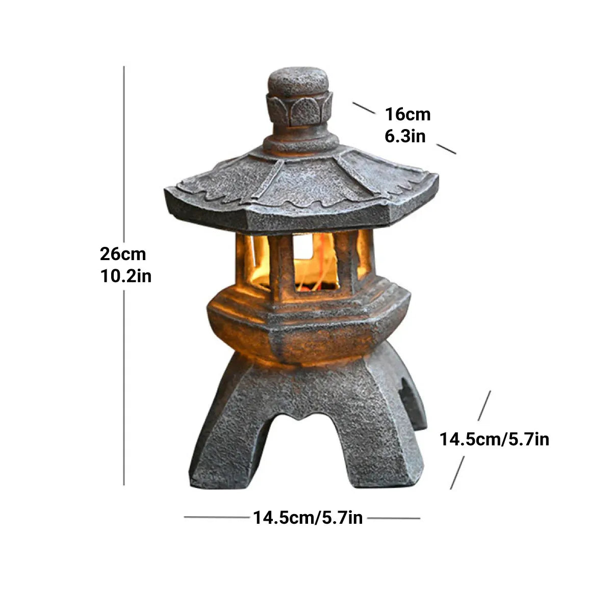 Zen Inspired Solar Pagoda Powered Outdoor Courtyard Decorative Lights Waterproof