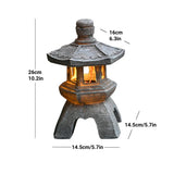 Zen Inspired Solar Pagoda Powered Outdoor Courtyard Decorative Lights Waterproof - Side View