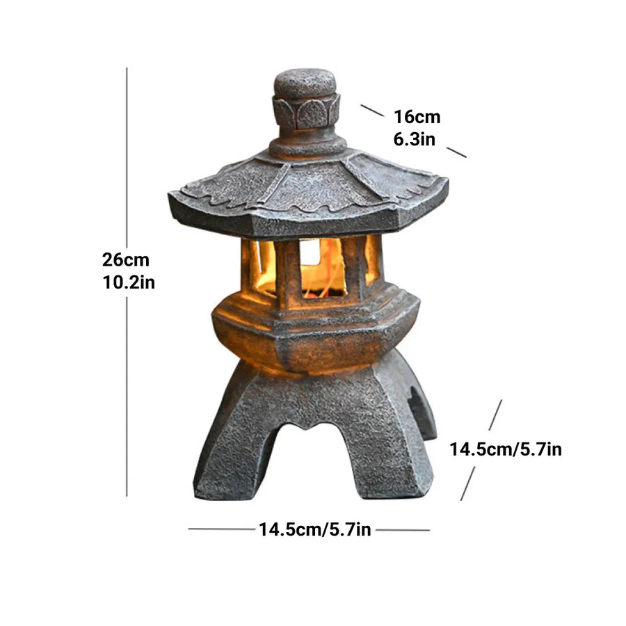 Zen Inspired Solar Pagoda Powered Outdoor Courtyard Decorative Lights Waterproof
