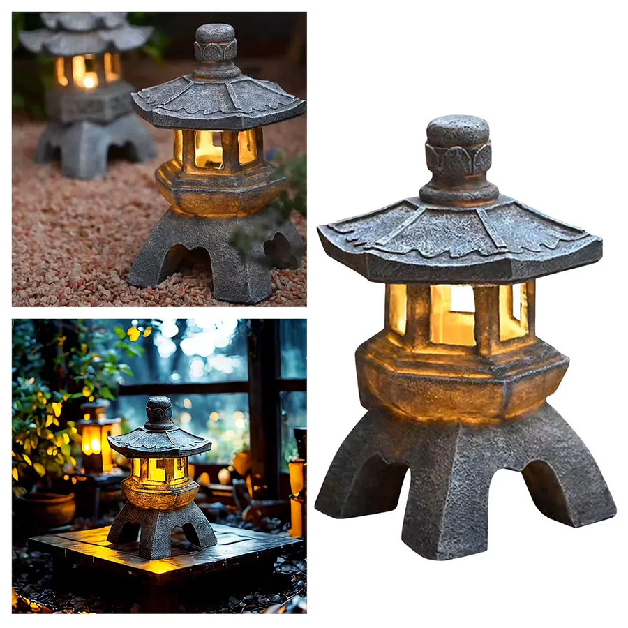 Zen Inspired Solar Pagoda Powered Outdoor Courtyard Decorative Lights Waterproof