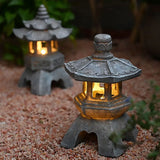 Zen Inspired Solar Pagoda Powered Outdoor Courtyard Decorative Lights Waterproof - Close-Up Angle