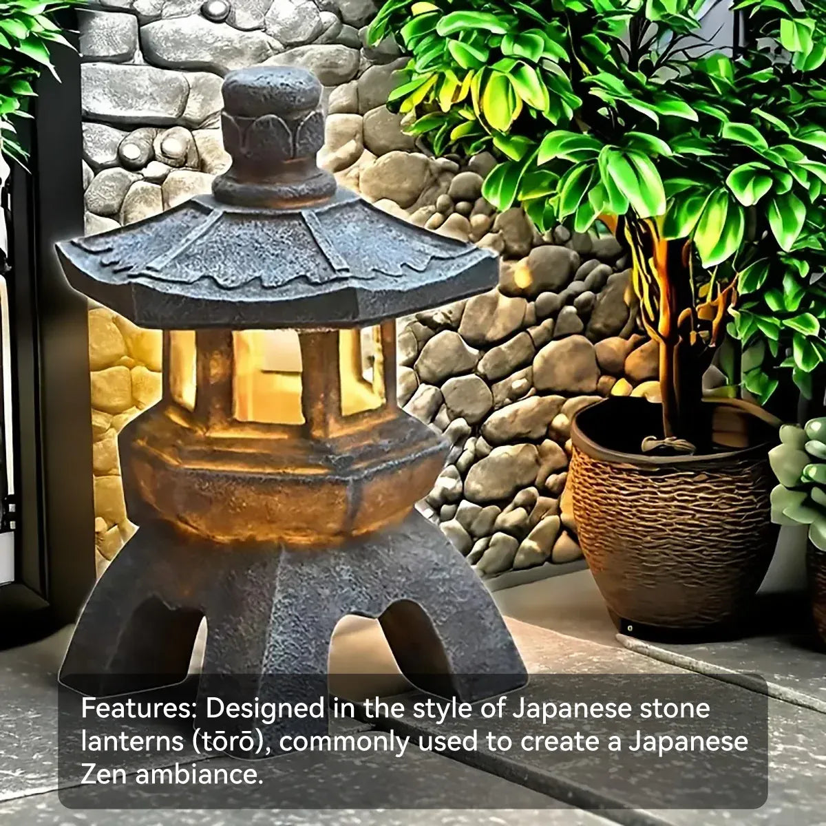 Zen Inspired Solar Pagoda Powered Outdoor Courtyard Decorative Lights Waterproof