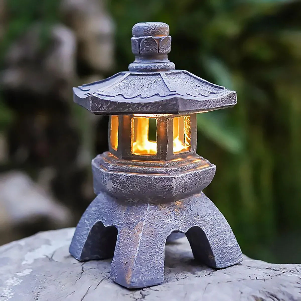 Zen Inspired Solar Pagoda Powered Outdoor Courtyard Decorative Lights Waterproof
