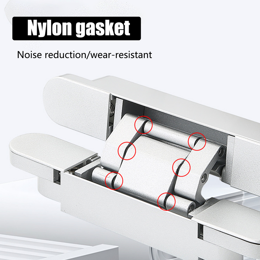 Hidden Invisible Door Hinge Concealed 3D Hinge Heavy Duty for Doors and Cabinets - Black