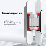 Hidden Invisible Door Hinge Concealed 3D Hinge Heavy Duty for Doors and Cabinets - Black