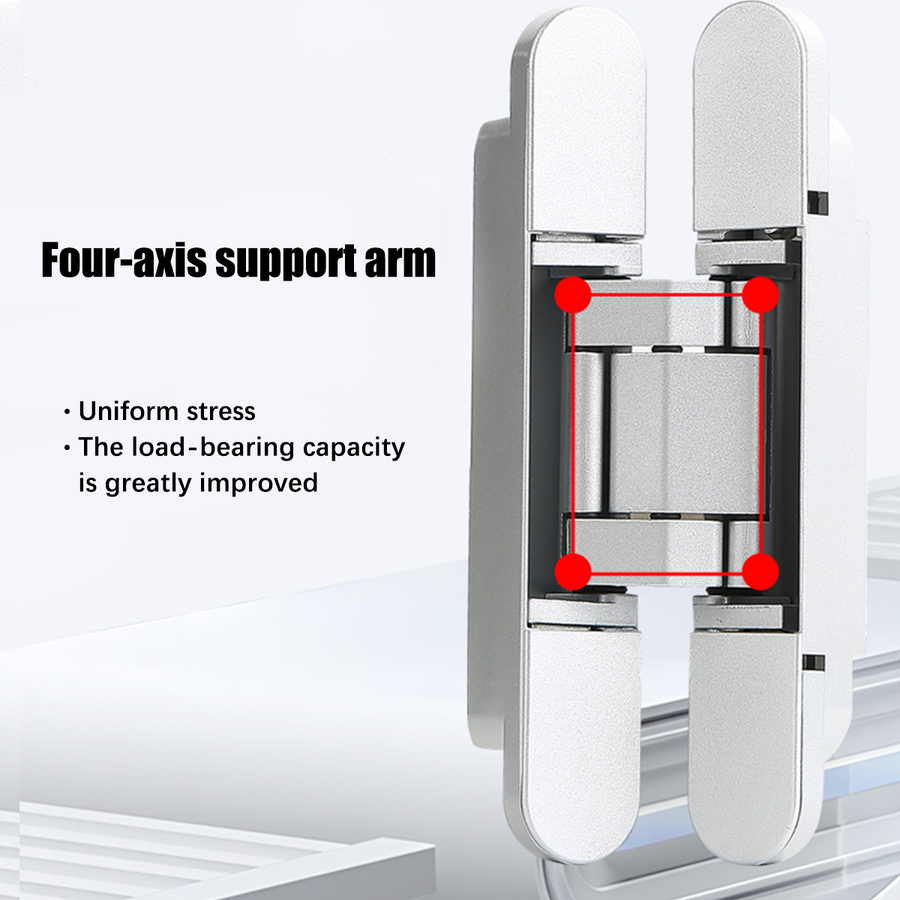 Hidden Invisible Door Hinge Concealed 3D Hinge Heavy Duty for Doors and Cabinets - Black