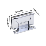 H Shaped 90 Degree Glass Clamp Double Opening Bevel Edge Bathroom Shower Clip - Chrome