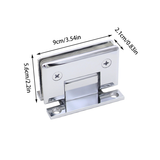 H Shaped 90 Degree Glass Clamp Double Opening Bevel Edge Bathroom Shower Clip - Chrome - Side View