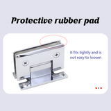 H Shaped 90 Degree Glass Clamp Double Opening Bevel Edge Bathroom Shower Clip - Chrome - Top-Down View