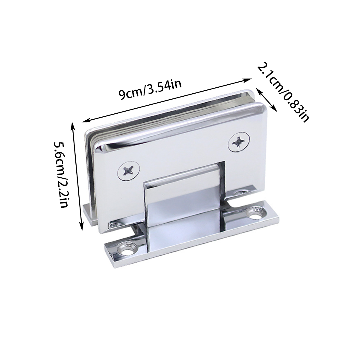 H Shaped 90 Degree Glass Clamp Double Opening Bevel Edge Bathroom Shower Clip - Nickel