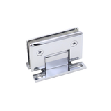H Shaped 90 Degree Glass Clamp Double Opening Bevel Edge Bathroom Shower Clip - Nickel - Rear View