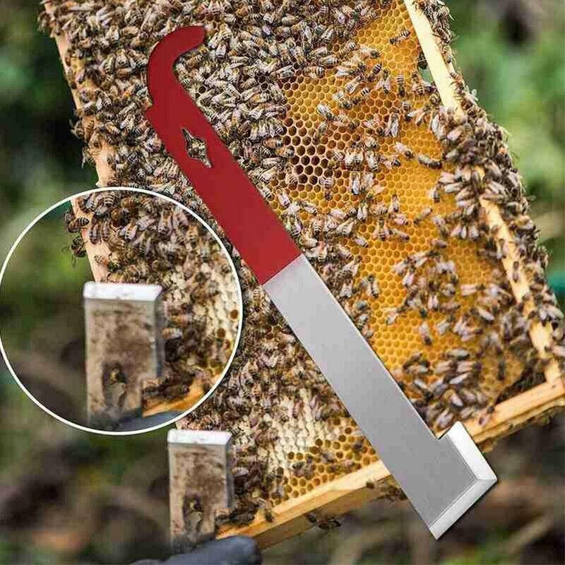 2X Stainless Steel Beekeeping Bee Hive Tools Hook Scraper J Shape Equipment Tool