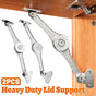 2 PCS Folding Lid Lift Up Stay Support Buffer Stop Hinge Silver With Soft-Close