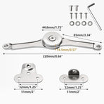 2 PCS Folding Lid Lift Up Stay Support Buffer Stop Hinge Silver With Soft-Close