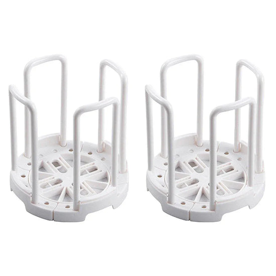 2pcs Kitchen Dish Drying Rack with Drainage Storage Cup Holder Organizer Stand - White