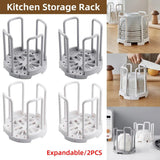2pcs Kitchen Dish Drying Rack with Drainage Storage Cup Holder Organizer Stand - White - Front View