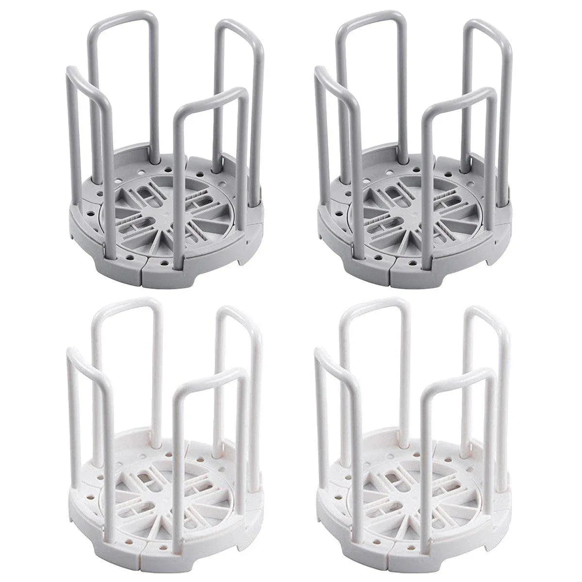 2pcs Kitchen Dish Drying Rack with Drainage Storage Cup Holder Organizer Stand - White