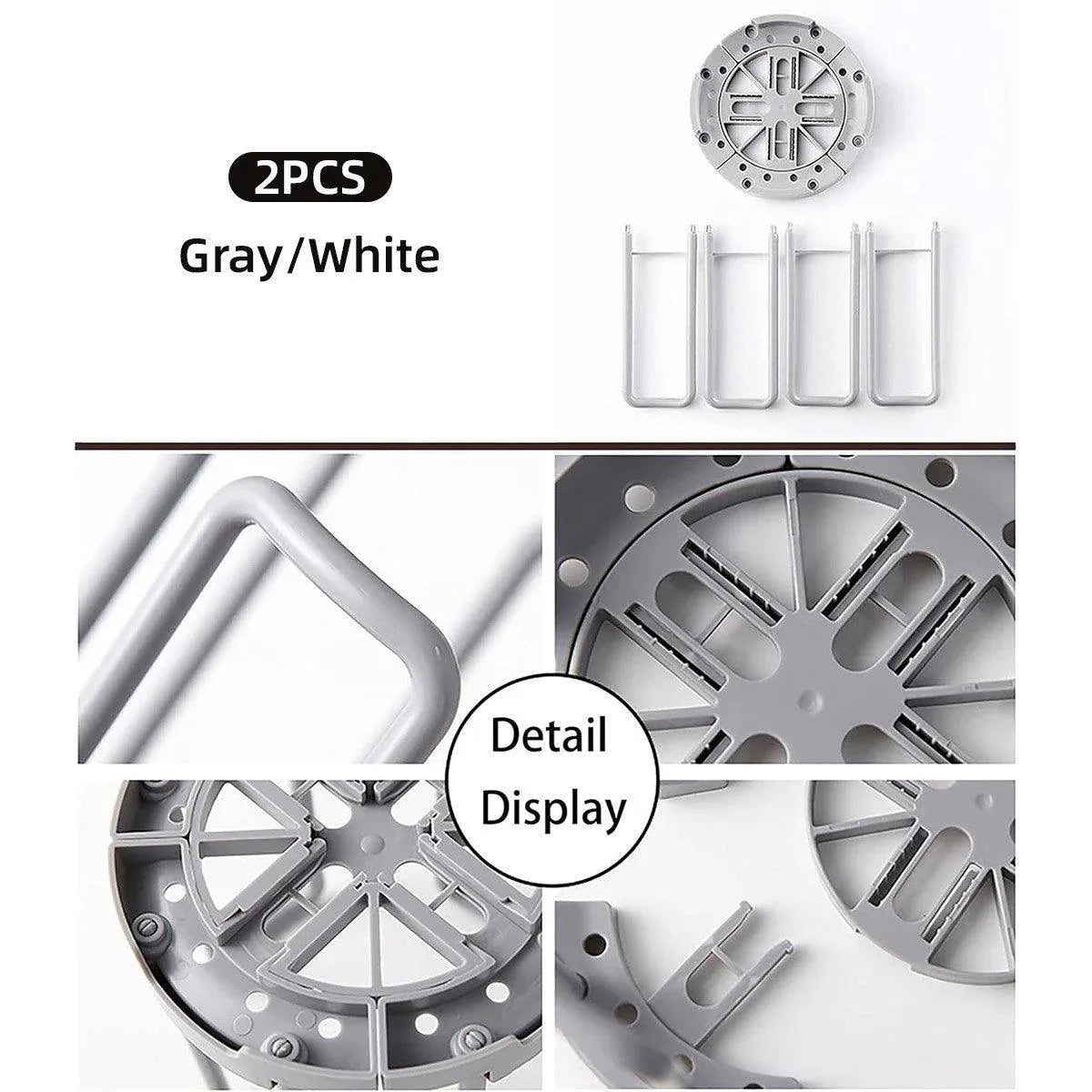 2pcs Kitchen Dish Drying Rack with Drainage Storage Cup Holder Organizer Stand - White