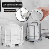 2pcs Kitchen Dish Drying Rack with Drainage Storage Cup Holder Organizer Stand - White - Low Angle