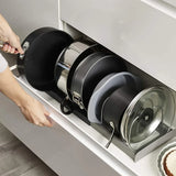 Telescopic Kitchen Storage Rack Table Top Pot Lid Holder Drawer Organizer Shelf - Extra Image