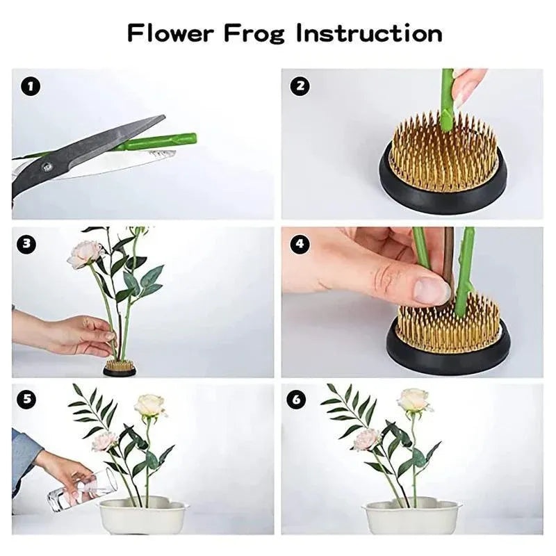 Round Flower Base Holder Spiky Frog Fixed Tool Floral Arrange For Ikebana Kenzan