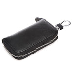 Key Holder Bag Leather Case Ring Wallet Car Unisex Pouch Keychains Black Coffee - Black