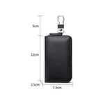 Key Holder Bag Leather Case Ring Wallet Car Unisex Pouch Keychains Black Coffee - Black