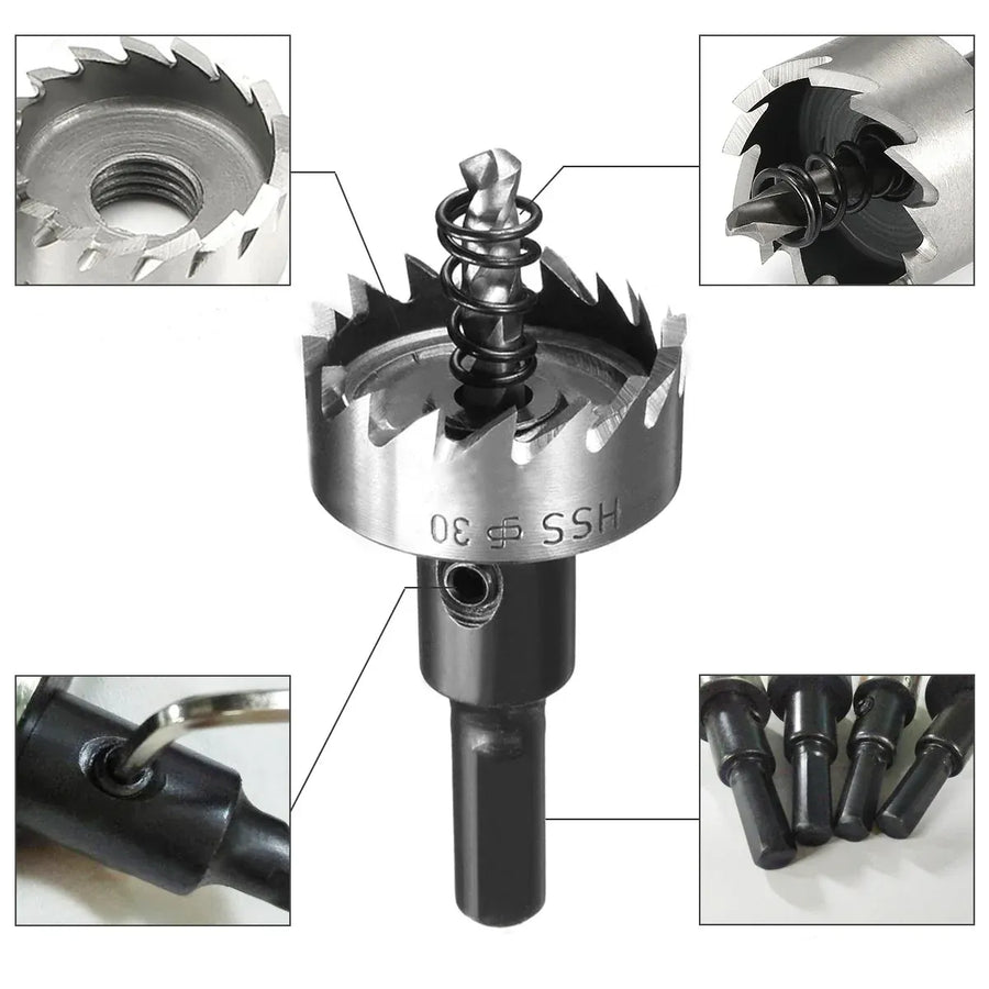 13pcs Hole Saw Set Metal Drill Bits 16-53mm Tungsten Steel Iron Plate Copper Cutter