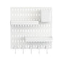 Wall Mounted Pegboard Storage Rack No Drill Organizer Tool Shelf Home Office - White