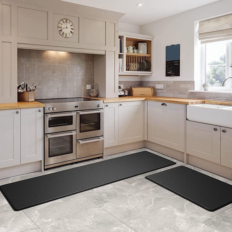 44x120cm Non-Slip Waterproof Kitchen Door Mat Home Floor Rug Carpet Anti-Oil Easy Clean - Blue