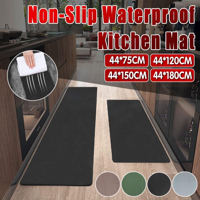 44x150cm Non-Slip Waterproof Kitchen Door Mat Floor Rug Carpet Anti-Oil Easy Clean - Blue