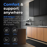 44x75cm Non-Slip Waterproof Kitchen Door Mat Floor Rug Carpet Anti-Oil Easy Clean - Blue - Top-Down View