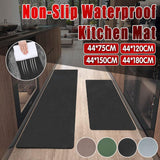 44x75cm Non-Slip Waterproof Kitchen Door Mat Floor Rug Carpet Anti-Oil Easy Clean - Green