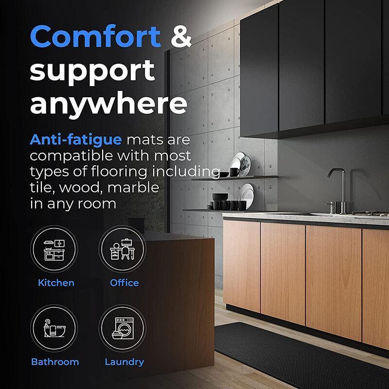 44x75cm Non-Slip Waterproof Kitchen Door Mat Floor Rug Carpet Anti-Oil Easy Clean - Green