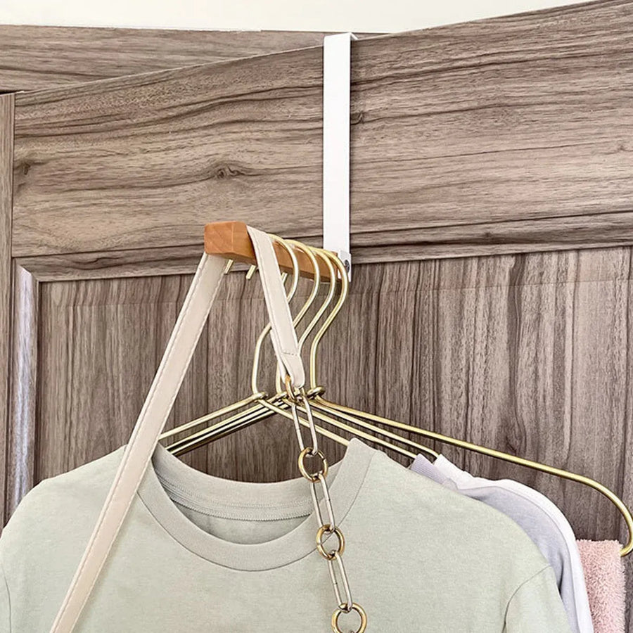 2PCS Over Door Clothes Hanger Folding Hook Closet Garment Storage Organizer