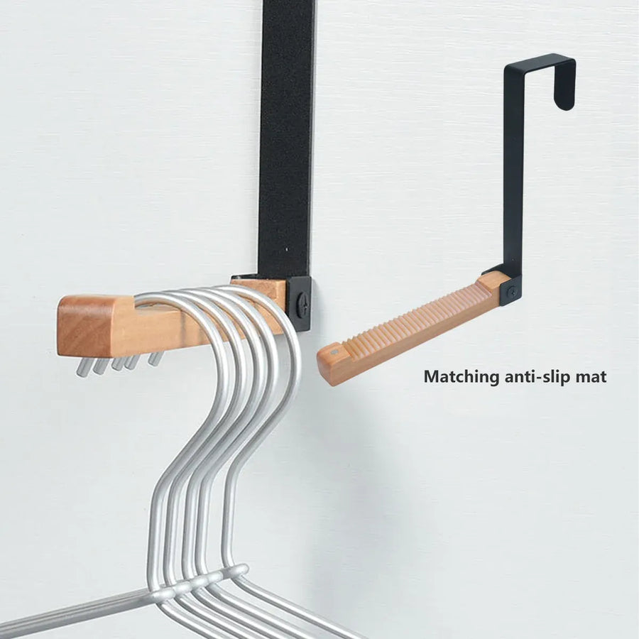 2PCS Over Door Clothes Hanger Folding Hook Closet Garment Storage Organizer