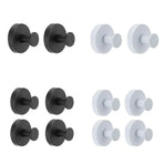 2/4PCS Suction Cup Hook Wall Vacuum Hanger No Drill Coat Hat Holder for Bathroom - Black-2pcs