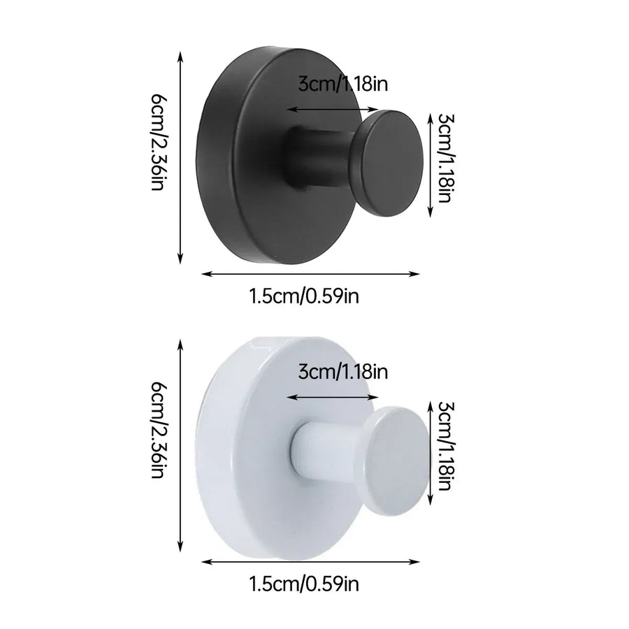 2/4PCS Suction Cup Hook Wall Vacuum Hanger No Drill Coat Hat Holder for Bathroom - Black-2pcs