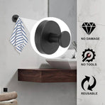 2/4PCS Suction Cup Hook Wall Vacuum Hanger No Drill Coat Hat Holder for Bathroom - Black-2pcs
