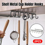 2-Piece Black Under-Shelf Cup Holder Rack Set