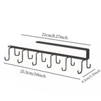 2-Piece Black Under-Shelf Cup Holder Rack Set