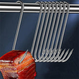 10PCS Steel S Meat Hooks for Beef Pork Lamb Roast Duck BBQ Grill Oven Hanging - L - Extra Image
