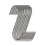 10PCS Steel S Meat Hooks for Beef Pork Lamb Roast Duck BBQ Grill Oven Hanging - L - Close-Up Angle